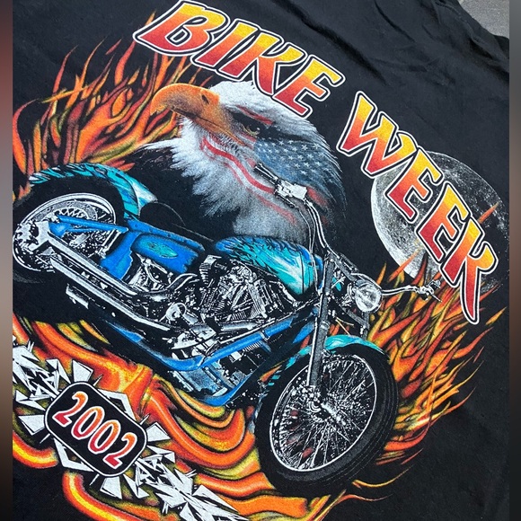 Y2k Bike Week Daytona USA vintage Black Graphic print Biker T-shirt J&P Cycles - Picture 4 of 10